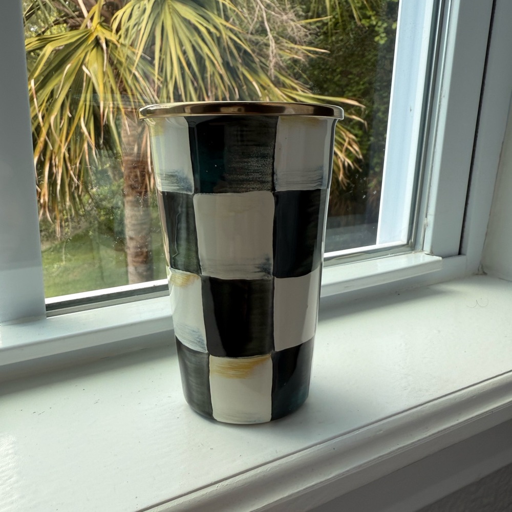 McKenzie Childs Courtley check 10oz Tumbler